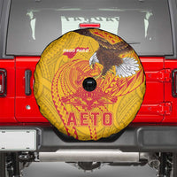 American Samoa Fautasi Race Spare Tire Cover Aeto Pago Pago with Eagle Samoan Tribal Patterns