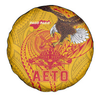 American Samoa Fautasi Race Spare Tire Cover Aeto Pago Pago with Eagle Samoan Tribal Patterns