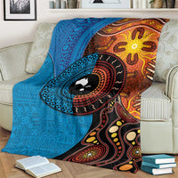 Fiji and Australia Together Blanket Tapa Tribal Tattoo mix Aboriginal Pattern