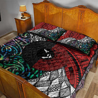 Tonga and New Zealand Together Quilt Bed Set Tongan Kupesi Ngatu Tattoo and Maori Paua Shell Pattern LT03 - Polynesian Pride