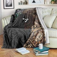 Samoa and New Zealand Together Blanket Siapo Motif and Maori Paua Shell Pattern