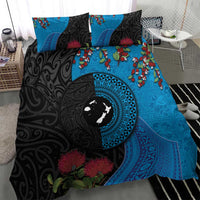 Fiji and New Zealand Together Bedding Set Tapa Maori Tattoo mix Tagimoucia and Pohutukawa LT03 - Polynesian Pride
