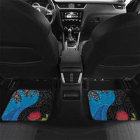 Fiji and New Zealand Together Car Mats Tapa Maori Tattoo mix Tagimoucia and Pohutukawa LT03 Set 2pcs - Back Black - Polynesian Pride