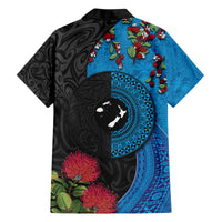Fiji and New Zealand Together Family Matching Off The Shoulder Long Sleeve Dress and Hawaiian Shirt Tapa Maori Tattoo mix Tagimoucia and Pohutukawa LT03 - Polynesian Pride