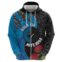Fiji and New Zealand Together Hoodie Tapa Maori Tattoo mix Tagimoucia and Pohutukawa LT03 - Polynesian Pride