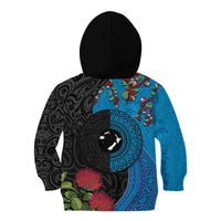 Fiji and New Zealand Together Kid Hoodie Tapa Maori Tattoo mix Tagimoucia and Pohutukawa LT03 - Polynesian Pride