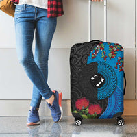Fiji and New Zealand Together Luggage Cover Tapa Maori Tattoo mix Tagimoucia and Pohutukawa LT03 - Polynesian Pride
