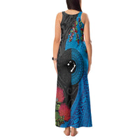 Fiji and New Zealand Together Tank Maxi Dress Tapa Maori Tattoo mix Tagimoucia and Pohutukawa LT03 - Polynesian Pride