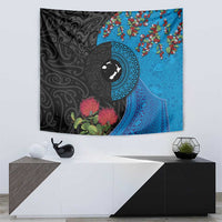 Fiji and New Zealand Together Tapestry Tapa Maori Tattoo mix Tagimoucia and Pohutukawa LT03 - Polynesian Pride