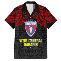 Custom Vitis Central Dabaris Rugby Family Matching Long Sleeve Bodycon Dress and Hawaiian Shirt Papua New Guinea Polynesian Tattoo LT03 Dad's Shirt - Short Sleeve Red - Polynesian Pride