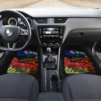 New Zealand ANZAC Day Car Mats Pohutukawa Flower and Tui Bird LT03 - Polynesian Pride