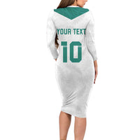 Custom New Zealand Football Family Matching Long Sleeve Bodycon Dress and Hawaiian Shirt Go All Silver Ferns - Towards World Cup 2026 LT03 - Polynesian Pride