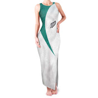 Custom New Zealand Football Family Matching Tank Maxi Dress and Hawaiian Shirt Go All Silver Ferns - Towards World Cup 2026 LT03 Mom's Dress White - Polynesian Pride