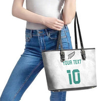 Custom New Zealand Football Leather Tote Bag Go All Silver Ferns - Towards World Cup 2026