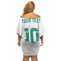 Custom New Zealand Football Off Shoulder Short Dress Go All Silver Ferns - Towards World Cup 2026 LT03 - Polynesian Pride