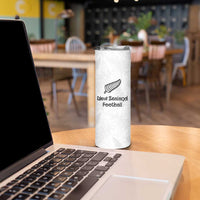 Custom New Zealand Football Skinny Tumbler Go All Silver Ferns - Towards World Cup 2026 LT03 - Polynesian Pride