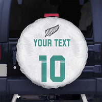 Custom New Zealand Football Spare Tire Cover Go All Silver Ferns - Towards World Cup 2026 LT03 No hole White - Polynesian Pride