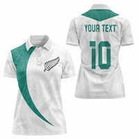 Custom New Zealand Football Women Polo Shirt Go All Silver Ferns - Towards World Cup 2026 LT03 - Polynesian Pride