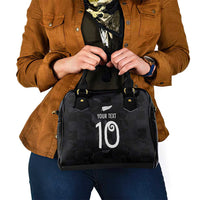 Custom New Zealand Rugby Shoulder Handbag All Silver Ferns Blacks