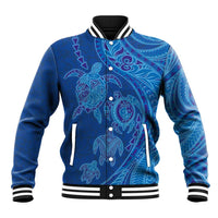 Hawaiian Turtles and Polynesian Art Tattoo Baseball Jacket Ocean Abyss