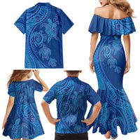 Hawaiian Turtles and Polynesian Art Tattoo Family Matching Mermaid Dress and Hawaiian Shirt Ocean Abyss LT03 - Polynesian Pride