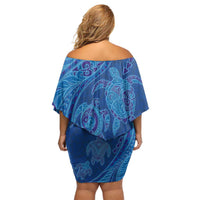 Hawaiian Turtles and Polynesian Art Tattoo Family Matching Off Shoulder Short Dress and Hawaiian Shirt Ocean Abyss LT03 - Polynesian Pride