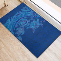 Hawaiian Turtles and Polynesian Art Tattoo Rubber Doormat Ocean Abyss