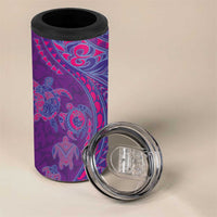 Hawaiian Turtles and Polynesian Art Tattoo 4 in 1 Can Cooler Tumbler Dusky Violet