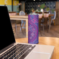 Hawaiian Turtles and Polynesian Art Tattoo Skinny Tumbler Dusky Violet