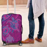 Hawaiian Turtles and Polynesian Art Tattoo Luggage Cover Cerise LT03 Pink - Polynesian Pride