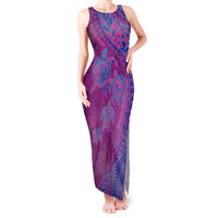 Hawaiian Turtles and Polynesian Art Tattoo Tank Maxi Dress Cerise