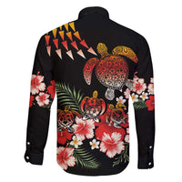Hawaiian Hibiscus Turtle and Tropical Flower Family Matching Mermaid Dress and Hawaiian Shirt Dynamic Vibe LT03 - Polynesian Pride