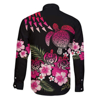 Hawaiian Hibiscus Turtle and Tropical Flower Family Matching Off Shoulder Short Dress and Hawaiian Shirt Sweet Vibe LT03 - Polynesian Pride
