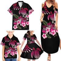 Hawaiian Hibiscus Turtle and Tropical Flower Family Matching Summer Maxi Dress and Hawaiian Shirt Sweet Vibe LT03 - Polynesian Pride