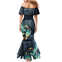 Samoan Siapo Motif and Siva Afi Dance Family Matching Mermaid Dress and Hawaiian Shirt LT03 - Polynesian Pride