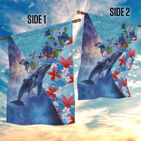 Hawaii Aloha Whales Garden Flag Hibiscus and Whales with Polynesian Pattern LT03 - Polynesian Pride