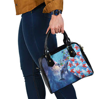 Hawaii Aloha Whales Shoulder Handbag Hibiscus and Whales with Polynesian Pattern LT03 - Polynesian Pride