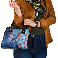 Hawaii Aloha Whales Shoulder Handbag Hibiscus and Whales with Polynesian Pattern LT03 - Polynesian Pride