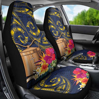 Tokelau Tokehega Day Car Seat Cover Coat of Arms with Polynesian Tattoo and Hibiscus LT03 - Polynesian Pride