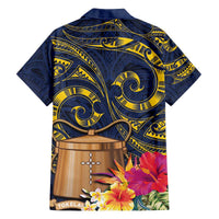 Tokelau Tokehega Day Family Matching Off The Shoulder Long Sleeve Dress and Hawaiian Shirt Coat of Arms with Polynesian Tattoo and Hibiscus LT03 - Polynesian Pride