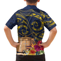 Tokelau Tokehega Day Family Matching Summer Maxi Dress and Hawaiian Shirt Coat of Arms with Polynesian Tattoo and Hibiscus LT03 - Polynesian Pride