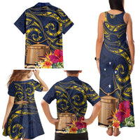 Tokelau Tokehega Day Family Matching Tank Maxi Dress and Hawaiian Shirt Coat of Arms with Polynesian Tattoo and Hibiscus LT03 - Polynesian Pride