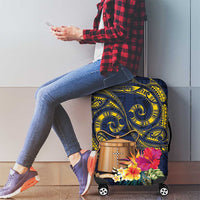 Tokelau Tokehega Day Luggage Cover Coat of Arms with Polynesian Tattoo and Hibiscus LT03 - Polynesian Pride