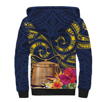 Tokelau Tokehega Day Sherpa Hoodie Coat of Arms with Polynesian Tattoo and Hibiscus LT03 - Polynesian Pride