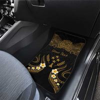 Personalised Kosrae Liberation Day Car Mats Polynesian Tattoo and Plumeria Gold Color LT03 - Polynesian Pride