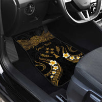 Personalised Kosrae Liberation Day Car Mats Polynesian Tattoo and Plumeria Gold Color LT03 - Polynesian Pride