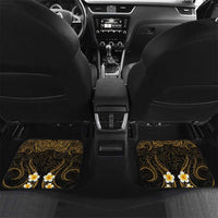 Personalised Kosrae Liberation Day Car Mats Polynesian Tattoo and Plumeria Gold Color LT03 Set 2pcs - Back Gold - Polynesian Pride