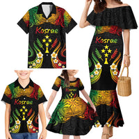Personalised Kosrae Liberation Day Family Matching Mermaid Dress and Hawaiian Shirt Polynesian Tattoo and Plumeria Reggae Color LT03 - Polynesian Pride