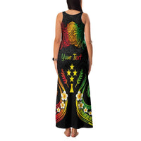Personalised Kosrae Liberation Day Family Matching Tank Maxi Dress and Hawaiian Shirt Polynesian Tattoo and Plumeria Reggae Color LT03 - Polynesian Pride