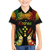 Personalised Kosrae Liberation Day Family Matching Tank Maxi Dress and Hawaiian Shirt Polynesian Tattoo and Plumeria Reggae Color LT03 Son's Shirt Reggae - Polynesian Pride
